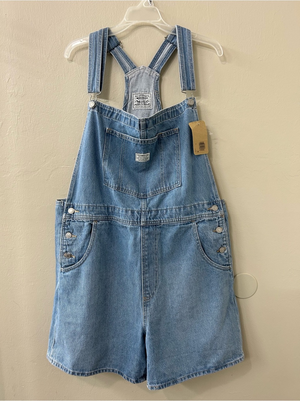 Levi's Utility Shortalls Denim Short Overalls Sz XL NWT